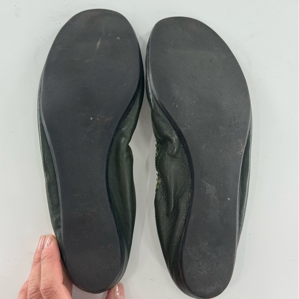 Lanvin Green Python Leather Ballet Flats - image 3